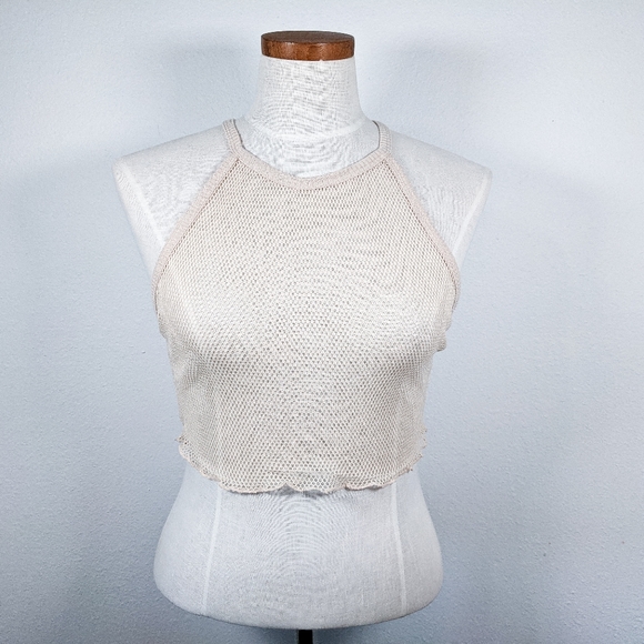 Urban Outfitters Tops - Out From Under Cream Fishnet Crop Top Size S